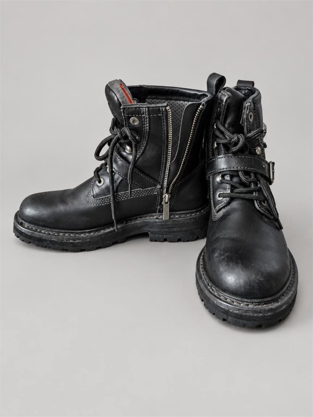 Harley-Davidson Black Leather Motorcycle Moto Boots Women’s 8.5